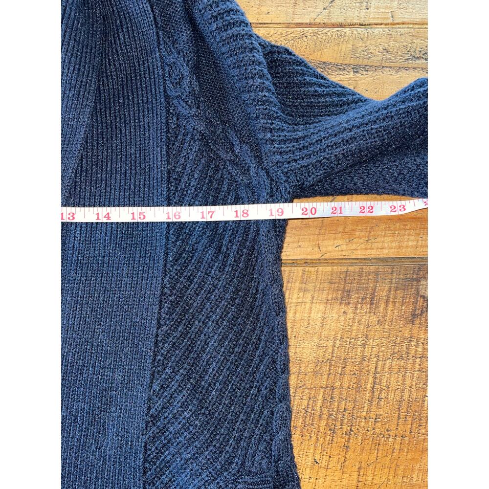 Womens Cabi Navy Blue Countryside Cable Knit Open Front Cardigan Sweater Size XS - Picture 7 of 10